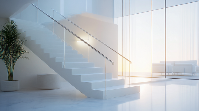 Corrimão de vidro com inox: elegância e segurança